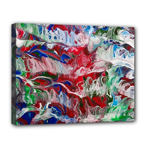 Abstract Waves Canvas 14  X 11  (stretched) by kaleidomarblingart