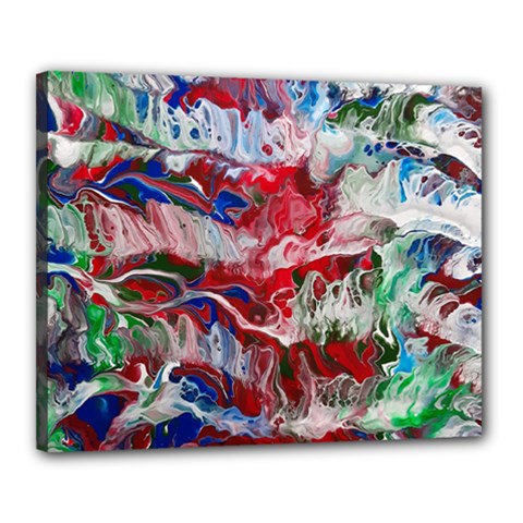 Abstract Waves Canvas 20  X 16  (stretched) by kaleidomarblingart