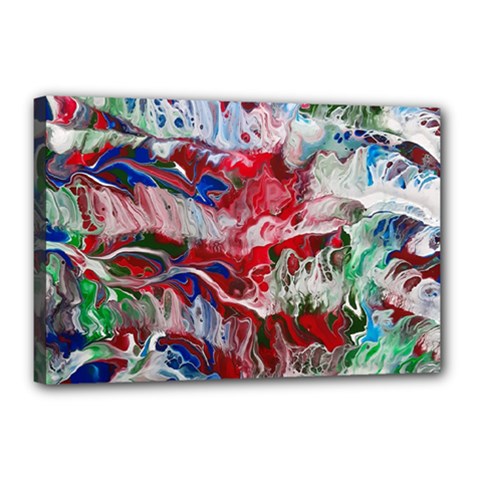 Abstract Waves Canvas 18  X 12  (stretched) by kaleidomarblingart