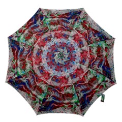 Abstract Waves Hook Handle Umbrellas (large) by kaleidomarblingart