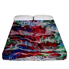 Abstract Waves Fitted Sheet (california King Size) by kaleidomarblingart