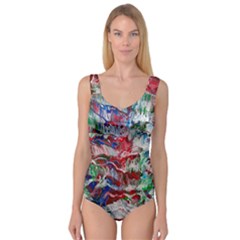 Abstract Waves Princess Tank Leotard  by kaleidomarblingart