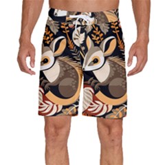 Vintage Possum Pattern Men s Beach Shorts