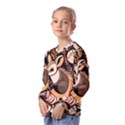 Vintage Possum Pattern Kids  Long Sleeve T-Shirt with Frill  View2