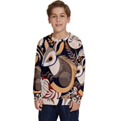 Vintage Possum Pattern Kids  Crewneck Sweatshirt