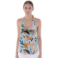 Pattern Flowers Design Nature Tie Back Tankini Top by uniart180623