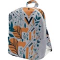 Pattern Flowers Design Nature Zip Up Backpack View1