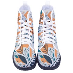 Pattern Flowers Design Nature Men s High-top Canvas Sneakers