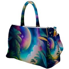 Jungle Moon Light Plants Space Duffel Travel Bag by uniart180623