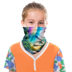 Jungle Moon Light Plants Space Face Covering Bandana (kids) by uniart180623