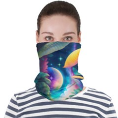 Jungle Moon Light Plants Space Face Seamless Bandana (adult) by uniart180623