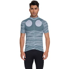 Sea Waves Moon Water Boho Men s Short Sleeve Cycling Jersey by uniart180623