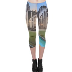 Building City Urban Path Road Skyline Capri Leggings  by uniart180623