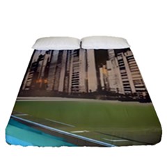 Building City Urban Path Road Skyline Fitted Sheet (queen Size) by uniart180623