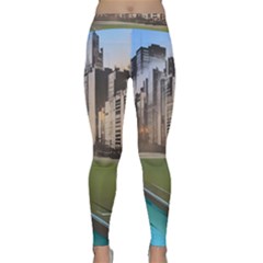 Building City Urban Path Road Skyline Classic Yoga Leggings by uniart180623