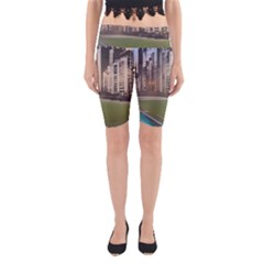 Building City Urban Path Road Skyline Yoga Cropped Leggings by uniart180623