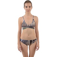 Building City Urban Path Road Skyline Wrap Around Bikini Set by uniart180623