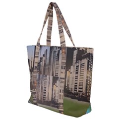 Building City Urban Path Road Skyline Zip Up Canvas Bag by uniart180623