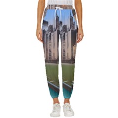 Building City Urban Path Road Skyline Women s Cropped Drawstring Pants by uniart180623