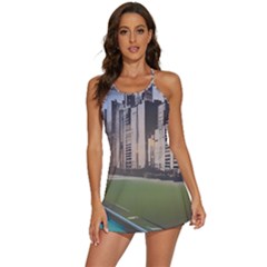 Building City Urban Path Road Skyline 2-in-1 Flare Activity Dress by uniart180623