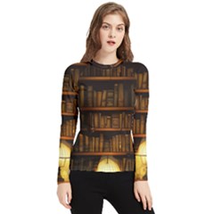 Books Library Women s Long Sleeve Rash Guard by uniart180623