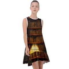 Books Library Frill Swing Dress by uniart180623