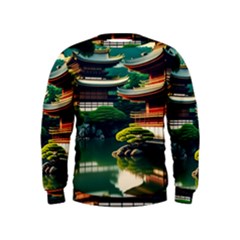 Japan Mount Fuji Japanese Kids  Sweatshirt by uniart180623