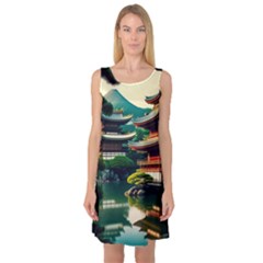 Japan Mount Fuji Japanese Sleeveless Satin Nightdress by uniart180623