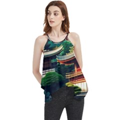 Japan Mount Fuji Japanese Flowy Camisole Tank Top by uniart180623