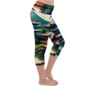 Japan Mount Fuji Japanese Lightweight Velour Capri Yoga Leggings View3