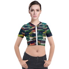 Japan Mount Fuji Japanese Short Sleeve Cropped Jacket by uniart180623