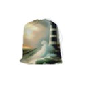 Sea Ocean Waves Lighthouse Nature Drawstring Pouch (Medium) View1