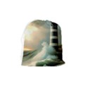 Sea Ocean Waves Lighthouse Nature Drawstring Pouch (Medium) View2