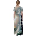 Sea Ocean Waves Lighthouse Nature High Waist Short Sleeve Maxi Dress View2