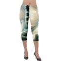 Sea Ocean Waves Lighthouse Nature Lightweight Velour Capri Leggings  View1