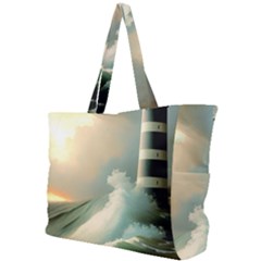 Sea Ocean Waves Lighthouse Nature Simple Shoulder Bag by uniart180623