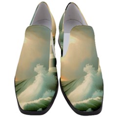 Sea Ocean Waves Lighthouse Nature Women Slip On Heel Loafers by uniart180623