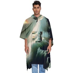 Sea Ocean Waves Lighthouse Nature Men s Hooded Rain Ponchos by uniart180623