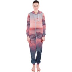 Ocean Waves Sunset Hooded Jumpsuit (ladies) by uniart180623