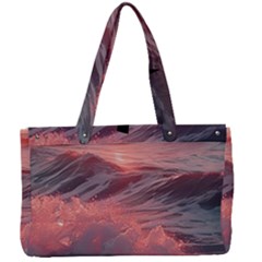 Ocean Waves Sunset Canvas Work Bag by uniart180623