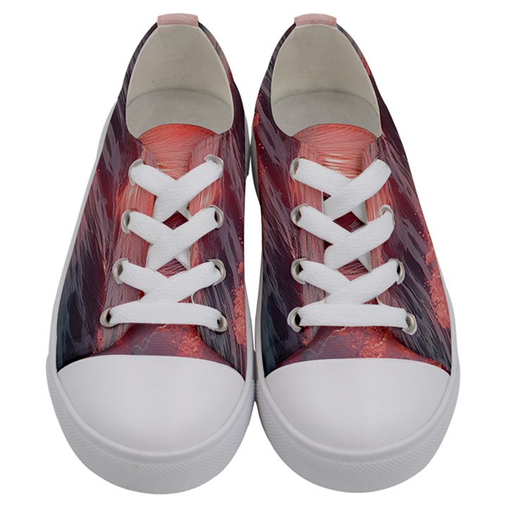 Ocean Waves Sunset Kids  Low Top Canvas Sneakers