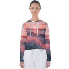 Ocean Waves Sunset Women s Slouchy Sweat by uniart180623