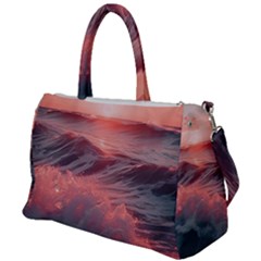 Ocean Waves Sunset Duffel Travel Bag by uniart180623