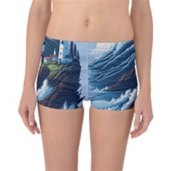 Lighthouse Sea Waves Boyleg Bikini Bottoms by uniart180623