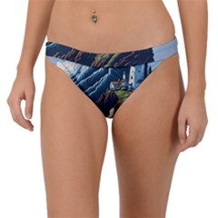 Lighthouse Sea Waves Band Bikini Bottoms by uniart180623