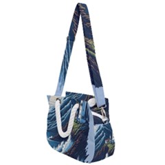 Lighthouse Sea Waves Rope Handles Shoulder Strap Bag by uniart180623