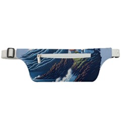 Lighthouse Sea Waves Active Waist Bag by uniart180623