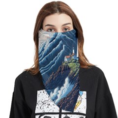 Lighthouse Sea Waves Face Covering Bandana (triangle)