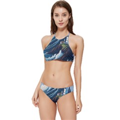 Lighthouse Sea Waves Banded Triangle Bikini Set by uniart180623