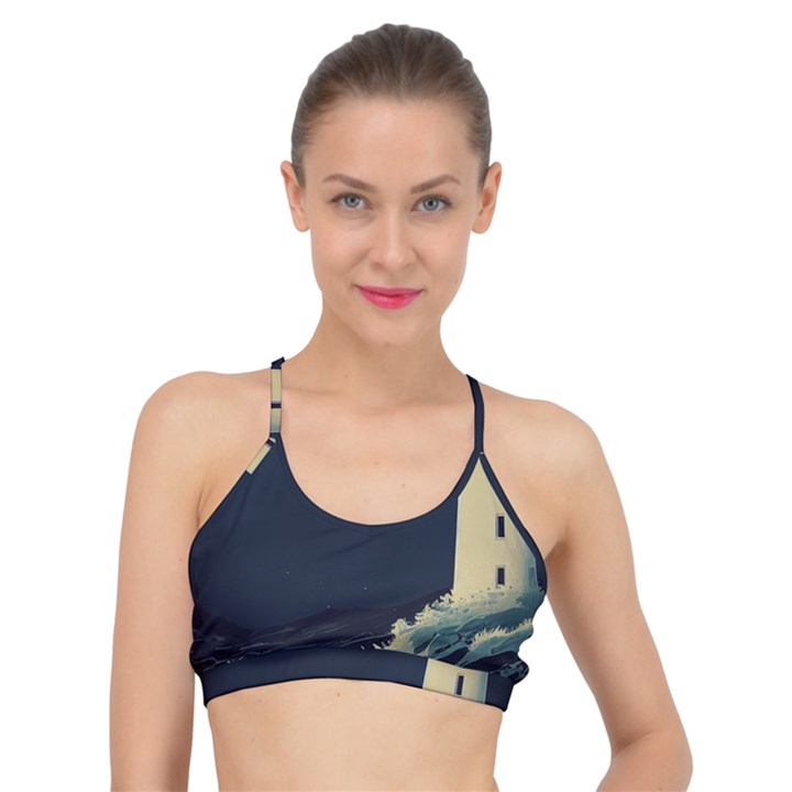 Lighthouse Lunar Eclipse Blood Moon Basic Training Sports Bra